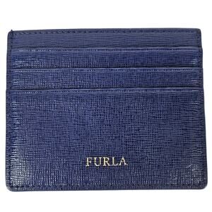 FURLA Navy Blue Leather Wallet - 6 Card Pockets
